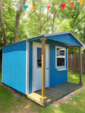 10 x 12 Custom Light Blue Smart Panel Wood Shed