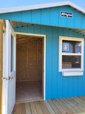 10 x 12 Custom Light Blue Smart Panel Wood Shed