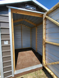 06 x 08 Steel Storage Shed in Charcoal Grey Siding with Light Grey Trim