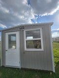08 x 10 "Tiny Building/Guardhouse" Light Grey & White Steel