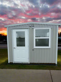 08 x 10 "Tiny Building/Guardhouse" Light Grey & White Steel