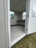 08 x 10 "Tiny Building/Guardhouse" Light Grey & White Steel