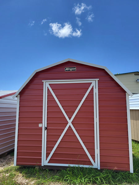 SOLD! 10 X 12 Red Steel Barn with Single Door - H204501- 30% OFF!
