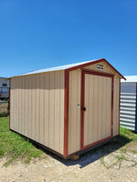 08 x 10 Wood Storage Shed w/ Red Trim