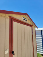 08 x 10 Wood Storage Shed w/ Red Trim