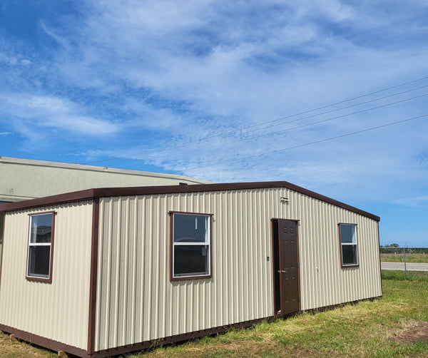 12 x 32 Lined Morgan Building in Almond Steel with Full Electrical