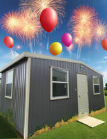 12 x 20 - 20% OFF!!! Insulated with Electrical Deluxe Grey & Almond Building - H204623