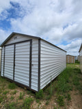 12 x 20 *Double Double Doors* - White Steel Siding & Dark Grey Trim - H205366