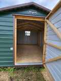 08 x 10 Forest Green Steel Single Door and Window Shed