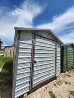 08 x 10 Grey Steel Single Door and Window Shed