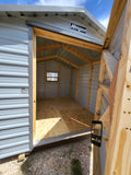 08 x 10 Grey Steel Single Door and Window Shed