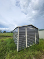 10 x 12 Steel Peak Storage Shed in Dark Grey with Almond Siding -H205229