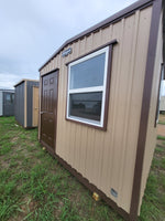 10 x 10 Lined Deluxe Office in Tan & Brown