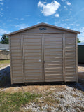 10 x 16 Peak Storage w/ Double Doors, Workbench, Shelves and Window