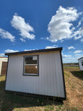 12 x 32 Unlined Building in Grey Steel Siding with Dark Grey Trim