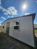 12 x 24 Unlined Building in Grey Steel Siding with Dark Grey Trim