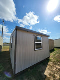 12 x 24 Unlined Building in Grey Steel Siding with Dark Grey Trim