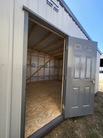 12 x 24 Unlined Building in Grey Steel Siding with Dark Grey Trim