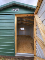 10 x 12 Peak Steel Storage Shed in Green with Window