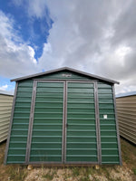 10 x 10 Green Steel Peak Storage Shed with Window