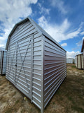 12 x 12 Grey Steel Classic Morgan Barn with Double Doors