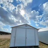 12x12 White Steel Classic Morgan Barn with Double Doors