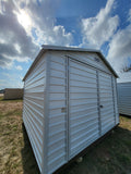 12x12 White Steel Classic Morgan Barn with Double Doors