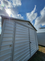 12x12 White Steel Classic Morgan Barn with Double Doors