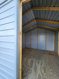 12x12 White Steel Classic Morgan Barn with Double Doors