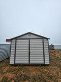 12 x 32 Peak Steel Morgan Shed in Light Grey with 3 Doors