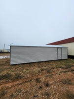 12 x 32 Peak Steel Morgan Shed in Light Grey with 3 Doors