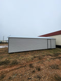 12 x 32 Peak Steel Morgan Shed in Light Grey with 3 Doors