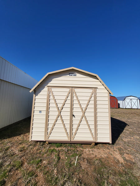 10 x 20 Morgan Almond and Tan Barn with Double Doors