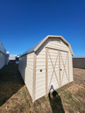 10 x 20 Morgan Almond and Tan Barn with Double Doors