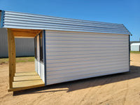 10 x 20 Barn w/ Porch, Loft, Shelves and Back Window