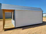 10 x 20 Barn w/ Porch, Loft, Shelves and Back Window