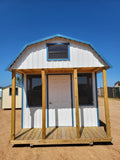 10 x 20 Barn w/ Porch, Loft, Shelves and Back Window