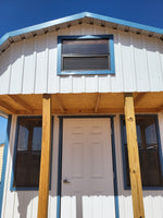 10 x 20 Barn w/ Porch, Loft, Shelves and Back Window