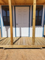 10 x 20 Barn w/ Porch, Loft, Shelves and Back Window