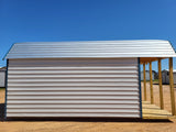 10 x 20 Barn w/ Porch, Loft, Shelves and Back Window