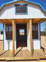 10 x 20 Barn w/ Porch, Loft, Shelves and Back Window