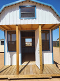 10 x 20 Barn w/ Porch, Loft, Shelves and Back Window