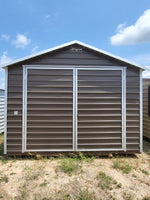 12x20 Dark Grey & White Trim Steel Storage Shed