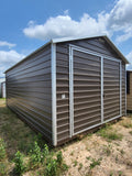 12x20 Dark Grey & White Trim Steel Storage Shed