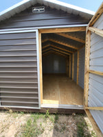 12x20 Dark Grey & White Trim Steel Storage Shed