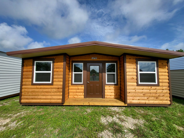 12x24 Wood front Cabin with Porch