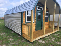 14x24 Wood Accent Cabin Shell with Porch