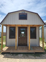 12x32 Barn w/ Porch with Loft and Windows