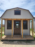 12x32 Barn w/ Porch with Loft and Windows