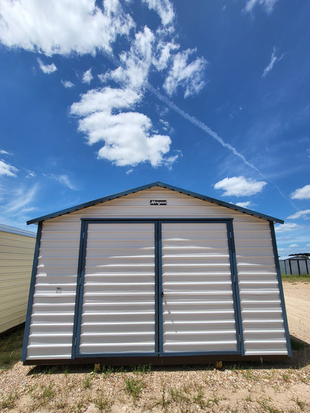 14x20  Steel Peak Storage  w/Double Doors, 7' Studs, & Window